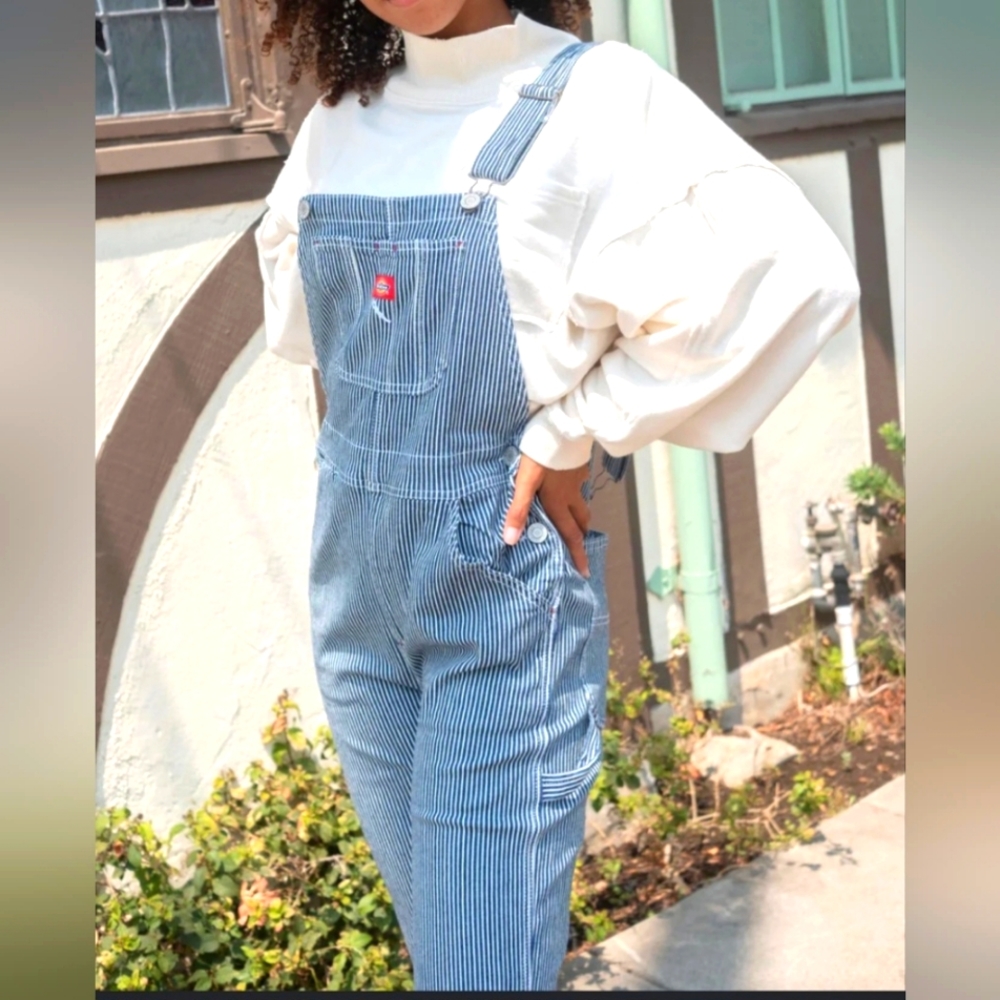 NWT DICKIES easy fit confrontable railroad stripes extra large overalls